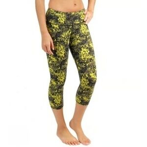 ALO Yoga Airbrush Cropped Yoga Legging in Black and Citrine Size Medium